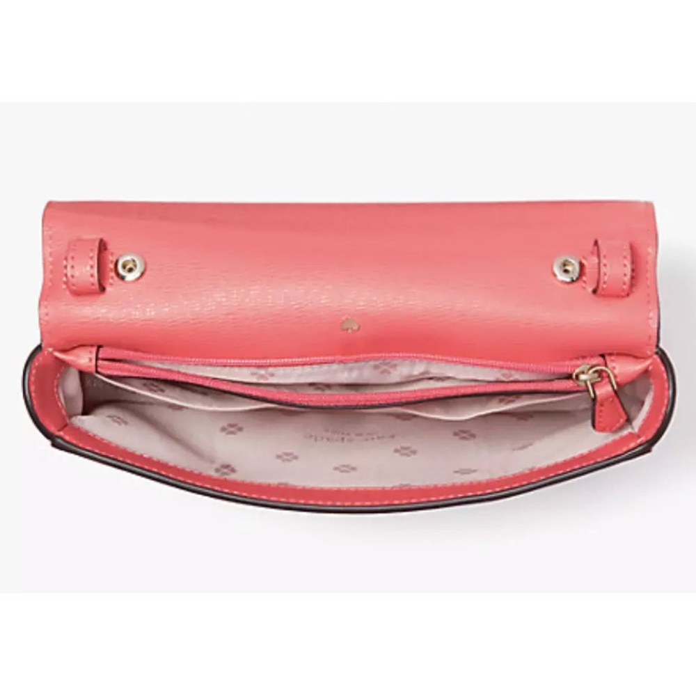 Kate Spade Spencer Dots Chain Wallet Chain Crossbody Clutch Peach Melba Multi - Picture 6 of 8